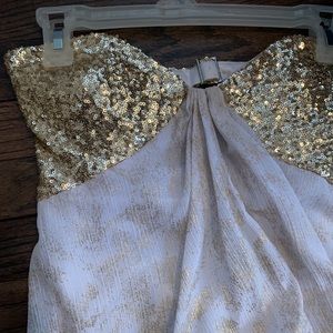 Size 2 white and gold prom formal dress